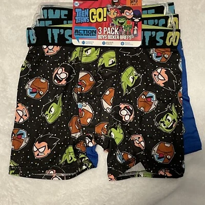DC Teen Titans Go! Pack de 3 calzoncillos boxer para niños talla pequeña 6 ropa interior de acción Foto 1 de 3