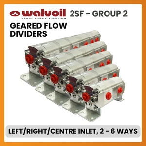 Walvoil 2SF Group Two, Geared Flow Divider Left/Right/Centre Inlet, 2-6 Ways - Picture 1 of 9