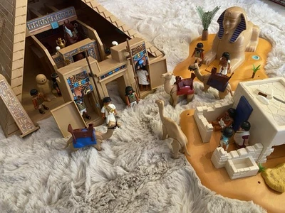 Playmobil pyramide avec sphinx, temple pharaon et pilleur de tombes lot - Photo 1/4