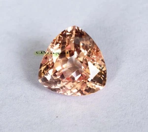 Rarest 12-14 CT Trillion Cut Light Orangish Padparadscha Sapphire Loose Gemstone - Picture 1 of 8