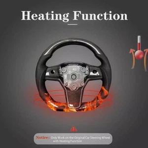 Sport-Lenkrad mit Heizfunktion - Carbonfaser-Design für Tesla Model 3/Y 2017-22 - Bild 1 von 5