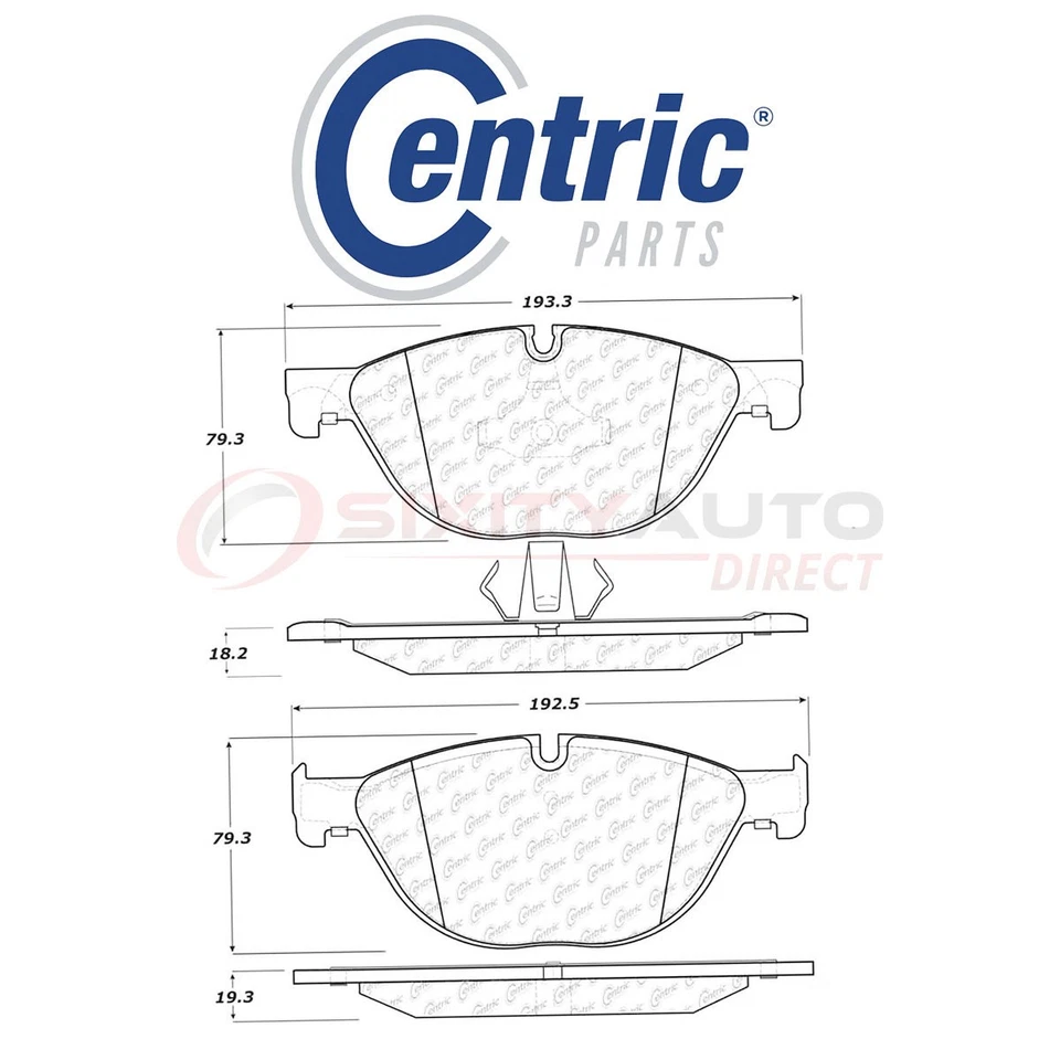 Centric Semi Metallic Brake Pads w Shims for 2010-2015 BMW 750i xDrive 4.4L km Foto 1 de 4