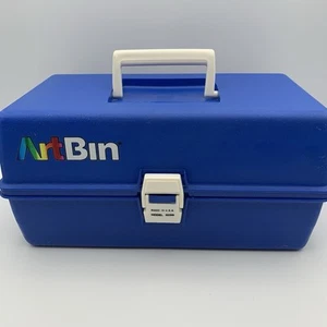 Vintage ArtBin Aufbewahrungskoffer blau Tackle Box für Kunstbedarf zweistufig Modell 8299 USA - Bild 1 von 15