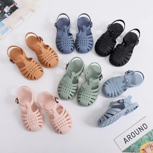 KIDS GIRLS BOYS SUMMER BEACH JELLY FLAT SANDALS CHILDRENS FLIP FLOPS SHOES SIZE - Picture 1 of 24