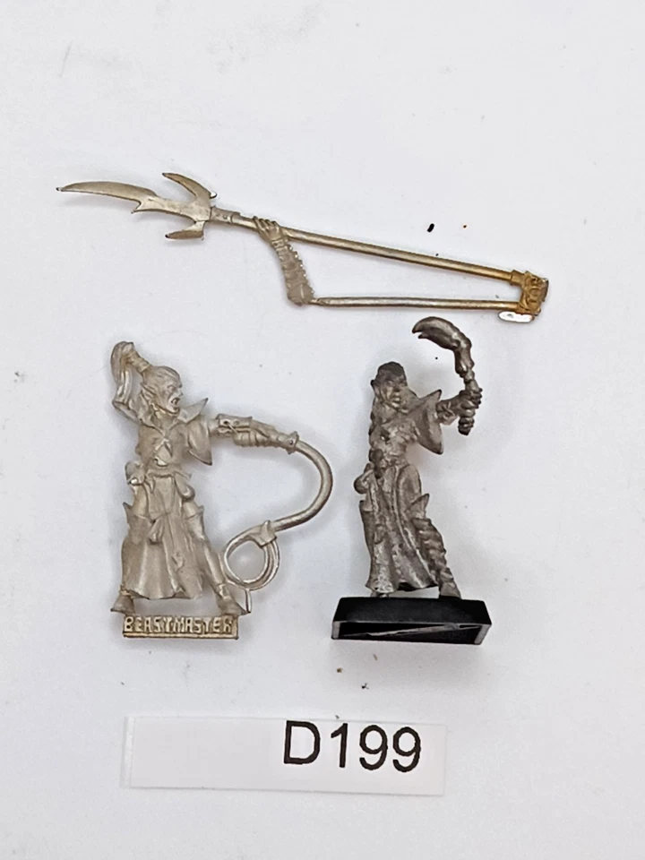 Warhammer Fantasy AoS ToW Dark Elves Beastmasters x2 Lote Fuera de Stock Metal De Colección Foto 1 de 1
