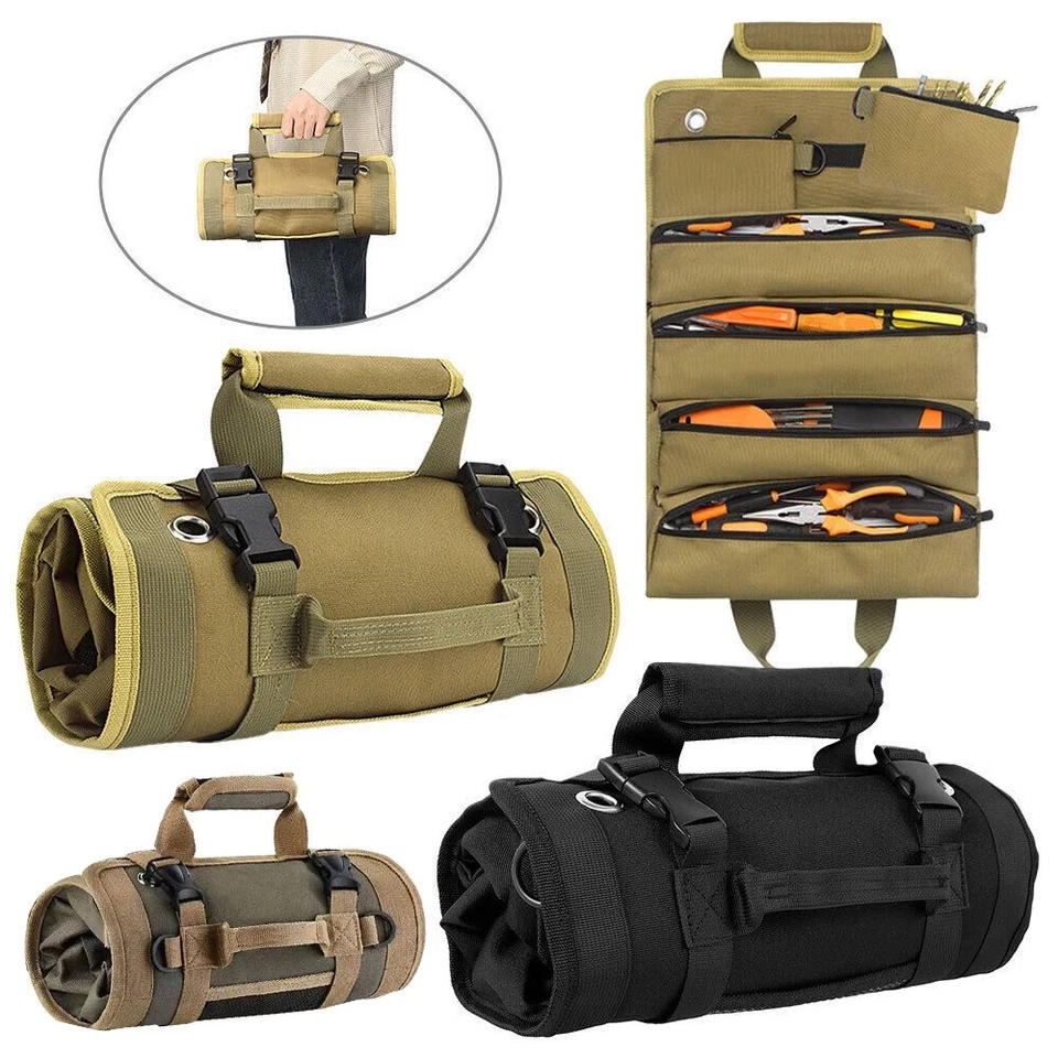 Tool Roll Organizer Tool Roll Up Oxford Bag Tool Large Wrench Super Big Pouch - Image 1 of 4