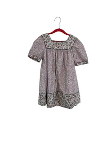 Zara Girls Pink Flower Dress Size 7 Prairie Summer Flowy Short Sleeves - Picture 1 of 5