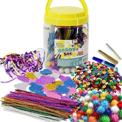 THE MAGIC TOY SHOP Arts and Crafts Kids Child's Craft Jar Art Set Artist Crayons Pens Paints Pencil