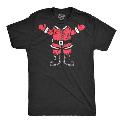 Mens Santa Body T Shirt Funny Christmas Party Saint Nicholas Suit Tee for Guys - Image 1 of 4