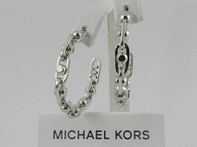 Pendientes tipo argolla Michael Kors tono dorado o plateado Astor Link Foto 1 de 4