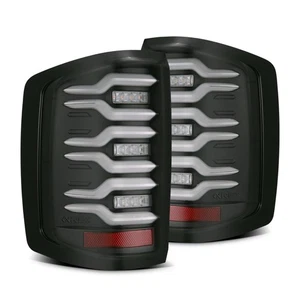 AlphaRex Tail Lights For Chevy Silverado 1500 2014-2018 Pair LUXX Black Housing - Picture 1 of 10
