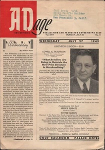 1949 July 25th AD AGE official publication of the SAN FRANCISCO ADVERTISING CLUB - Picture 1 of 4
