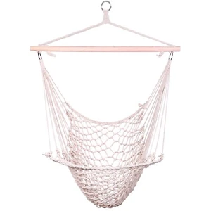 Hanging Rope Hammock Chair Swing Seat Garden Yard Hanging Outdoor Cotton Cave - Picture 1 of 19