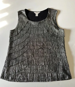 Christopher & Banks Damen L ärmelloses Tank Top silber metallic Schimmer Lagenlook - Bild 1 von 8