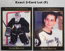 Manon Rheaume Receive Exact 2-Card Lot (F) 1993 Investor's Journal Cards #5 #45