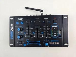 Pyle PMX7BU 3-Channel Bluetooth DJ Mixer USB Flash Reader -powers on untested - Picture 1 of 11
