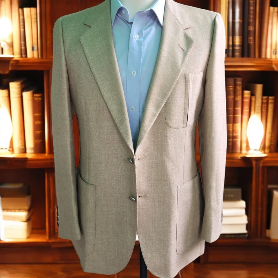 Lanvin золотой кнопка блейзер 40R 3 нашивки карман бежевый винтажный Lanvin - Изображение 1 из 4