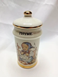 MJ HUMMEL Thymian Gewürzdose Danbury Mint 24K Goldrand Porzellan Vintage - Bild 1 von 4
