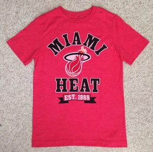 new YOUTH MIAMI HEAT EST 1988 T-SHIRT Red Soft Fit Blend Kids Boys Med, Lrg, XL - Picture 1 of 5