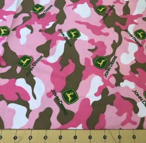 John Deere Camouflage Pink Flannel Fabric Sold By The Yard #2054 - Picture 1 of 1