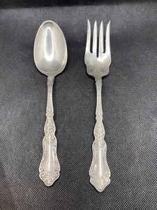 Wm Rogers Alhambra Silverplate Serving Spoon and Meat Fork - Picture 1 of 3