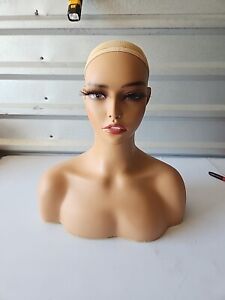 1pc Female Mannequin Head with Shoulder for Display Wigs&more