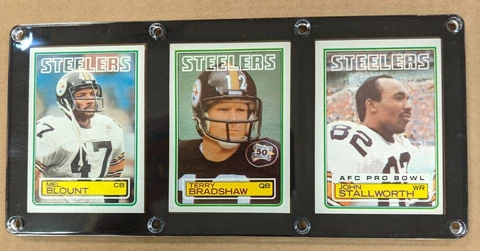 PITTSBURGH STEELERS 3 CARD PLAQUE MEL BLOUNT TERRY BRADSHAW JOHN STALLWORTH Cover