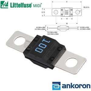 Genuine MIDI ® 100A MIDI Fuse Littelfuse ® 32V High Current 0498 Automotive Fuse - Picture 1 of 6