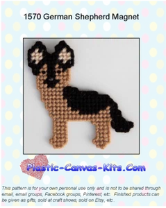 Kit o patrón de lona de plástico magnético para perro pastor alemán - Imagen 1 de 1