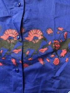 NWT Vintage Wrangler Floral Western Shirt Cowboy Sz M Hawaiian Paisley Blue A24 - Picture 1 of 6