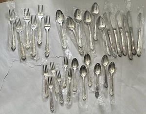 Juego de 30 cubiertos de acero inoxidable marciano cuchara tenedor cóctel uva floral ornamentado - Imagen 1 de 10