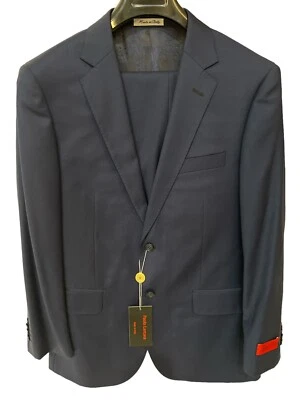 Paolo Lercara 2 Pc Blue Super 150s Mens Designer Suit NEW MSRP $795 Sz 38S/32S - Image 1 of 4