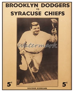 1938 Brooklyn Dodgers Syracuse Chiefs Exhibition Program REPRINT 8 X 10 Photo - Picture 1 of 1