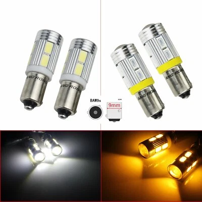 2X BAW9s HY21W LED DRL Turn Signal Sidelight Reverse Light Bulbs Amber & White - Image 1 of 4