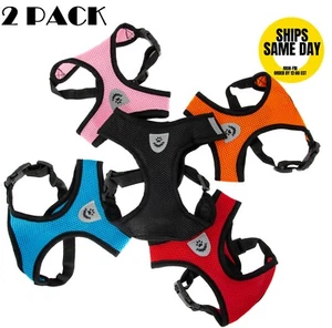 2-Pack Mesh Padded Soft Puppy Pet Dog Harness Breathable Comfortable  S M L - Picture 1 of 21