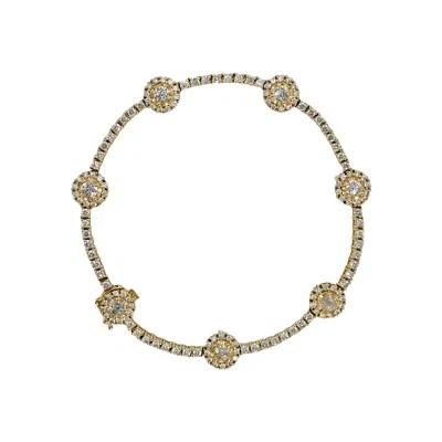 Brazalete de diamantes de oro amarillo de 14K 4,95 tdw Foto 1 de 4