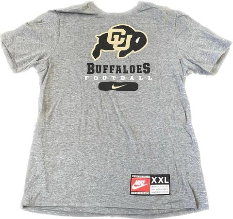 University of Colorado CU Buffs Football Nike Athletic Cut Large Gray Shirt Cover
