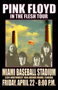 RÉPLICA DE PÓSTER DE CONCIERTO DE 1977 PINK FLOYD - Imagen 1 de 1