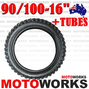 90/100 - 16" inch Rear Knobby Tyre Tire + Tube PIT PRO BIGFOOT Trail Dirt Bike - Picture 1 of 3