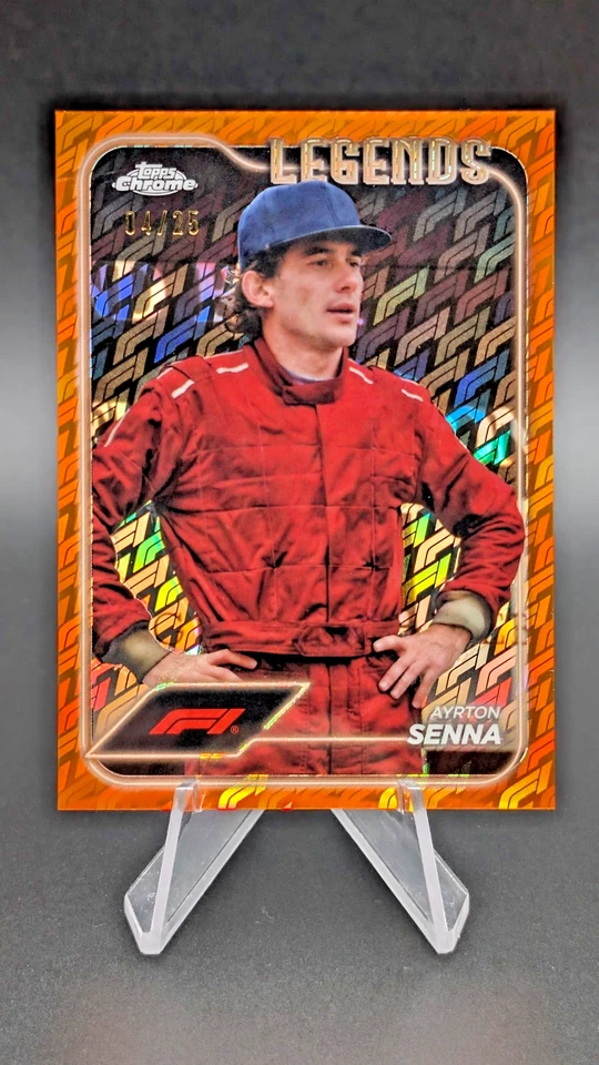 #/25 2024 Topps Chrome F1 LOGOFRACTOR AYRTON SENNA Orange #/25 Mclaren LEGEND - Image 1 of 4
