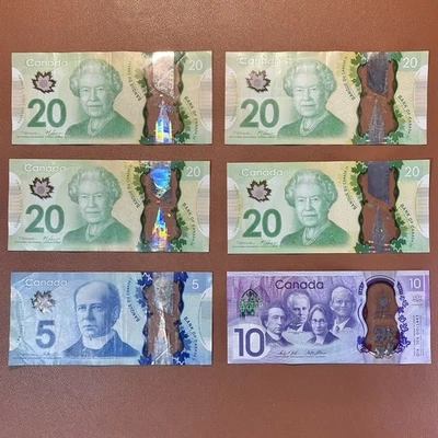 Canada - Polymer Banknotes, Set/Lot (6) - 10,20,&5 Dollars 2012, 2013, 2017 - Image 1 of 4