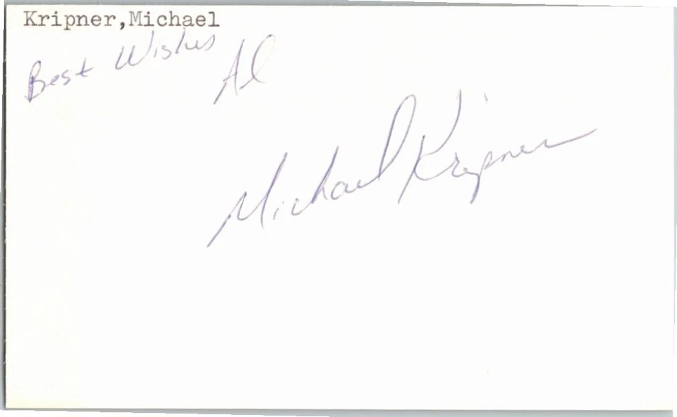 1970's -Mike Kripner- Signed/Autograph/Auto Index Card Cincinnati Reds MLB - Image 1 of 1