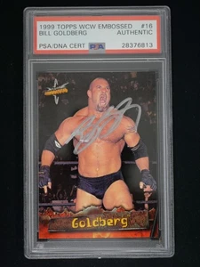 1999 Topps WCW Embossed #16 Goldberg PSA Authentic HAND SIGNED AUTO - Picture 1 of 2