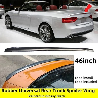 46'' For AUDI A5 S5 08-17 Convertible Glossy Trunk Spoiler Wing Rubber Universal Foto 1 de 4