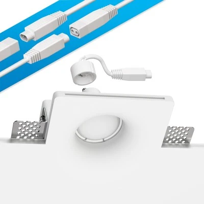 Faretto da incasso in gesso GIDS fai da te con lampada GU10 450lm bianco caldo - Immagine 1 di 4