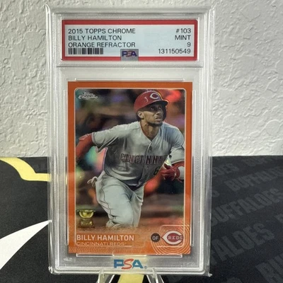 2015 Topps Chrome — Billy Hamilton No103 оранжевая переливающаяся карточка /25 POP 1 - Изображение 1 из 2