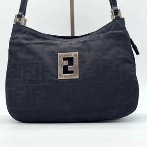 Fendi Vintage Nylon Zucca One-Shoulder Handtasche schwarz FF Hardware Damentasche - Bild 1 von 20