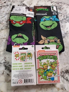 1 Deck Ninja Turtle Playing Cards & A FREE PAIR Of Odd Sox Ninja Turtle Socks - Picture 1 of 3