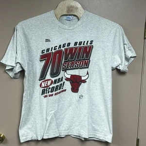 Chicago Bulls Shirt Men XXL Vintage 90s Y2K Record 70 Win Season Single Stitch - Picture 1 of 9