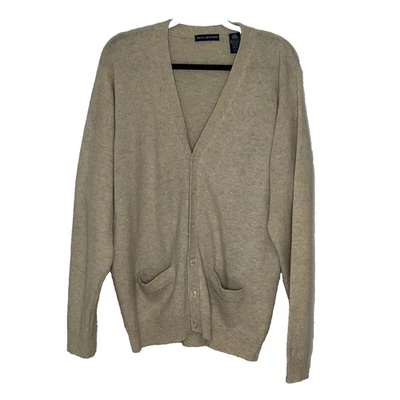 Cárdigan de Lana Neutra L Abuelo Suéter Botones Slouchy Unisex John Ashford Foto 1 de 4